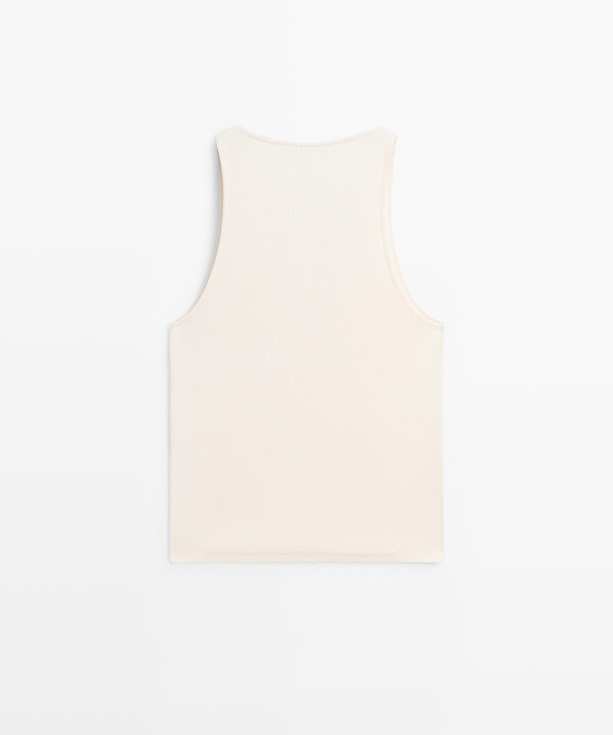 마시모두띠(MASSIMO DUTTI) 레이스 디테일 브이넥 탑