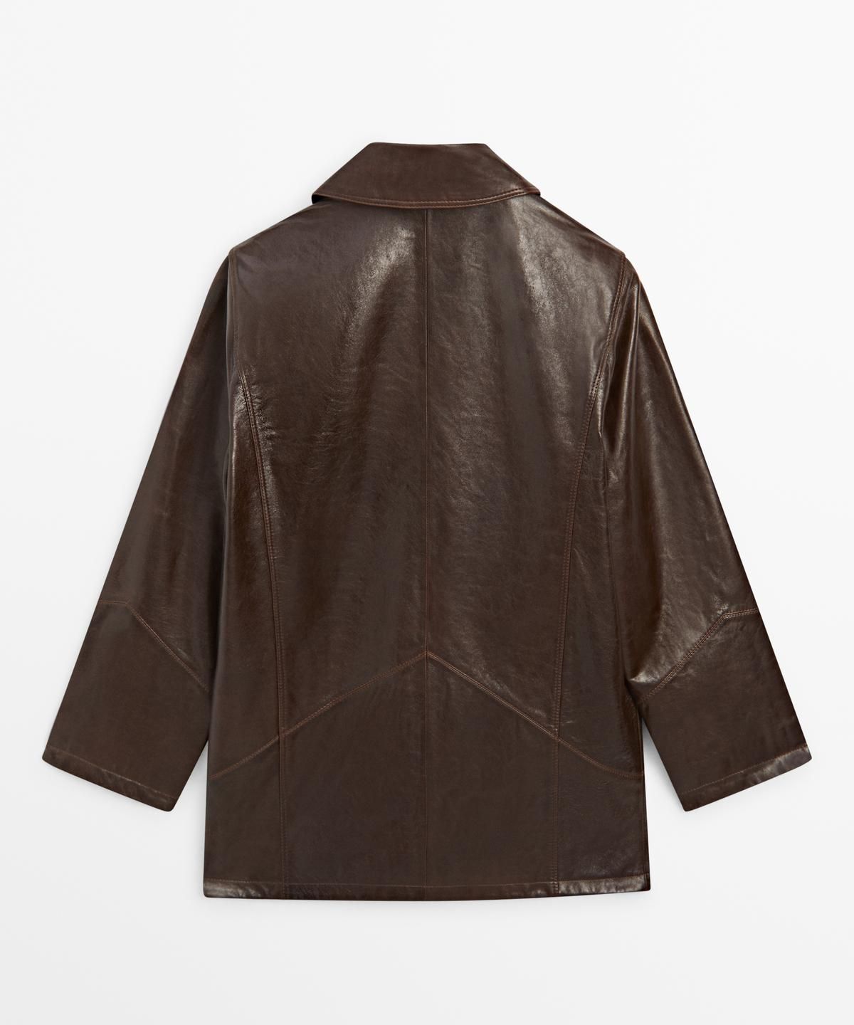 마시모두띠(MASSIMO DUTTI) 포켓 디테일 나파 레더 재킷