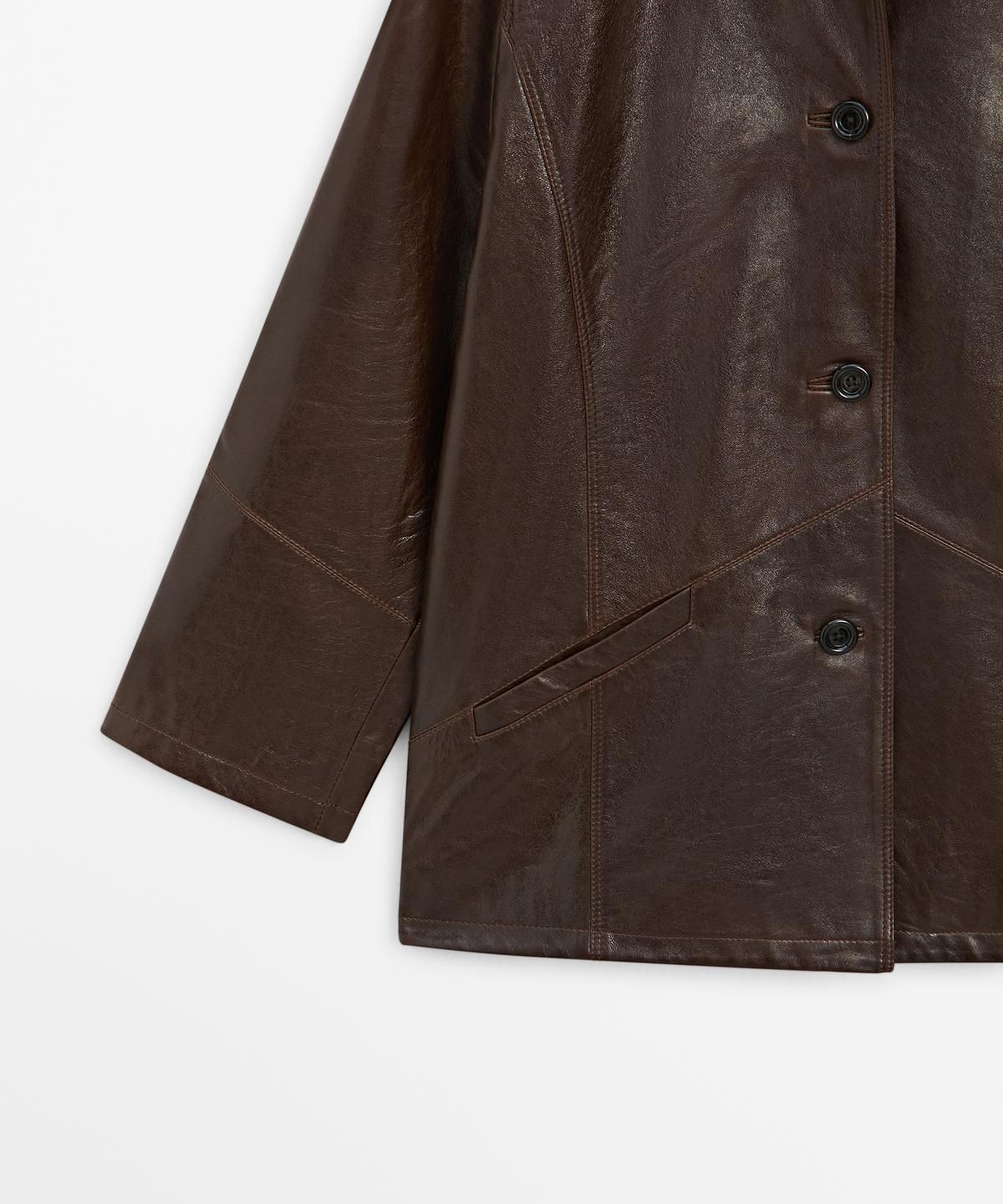 마시모두띠(MASSIMO DUTTI) 포켓 디테일 나파 레더 재킷