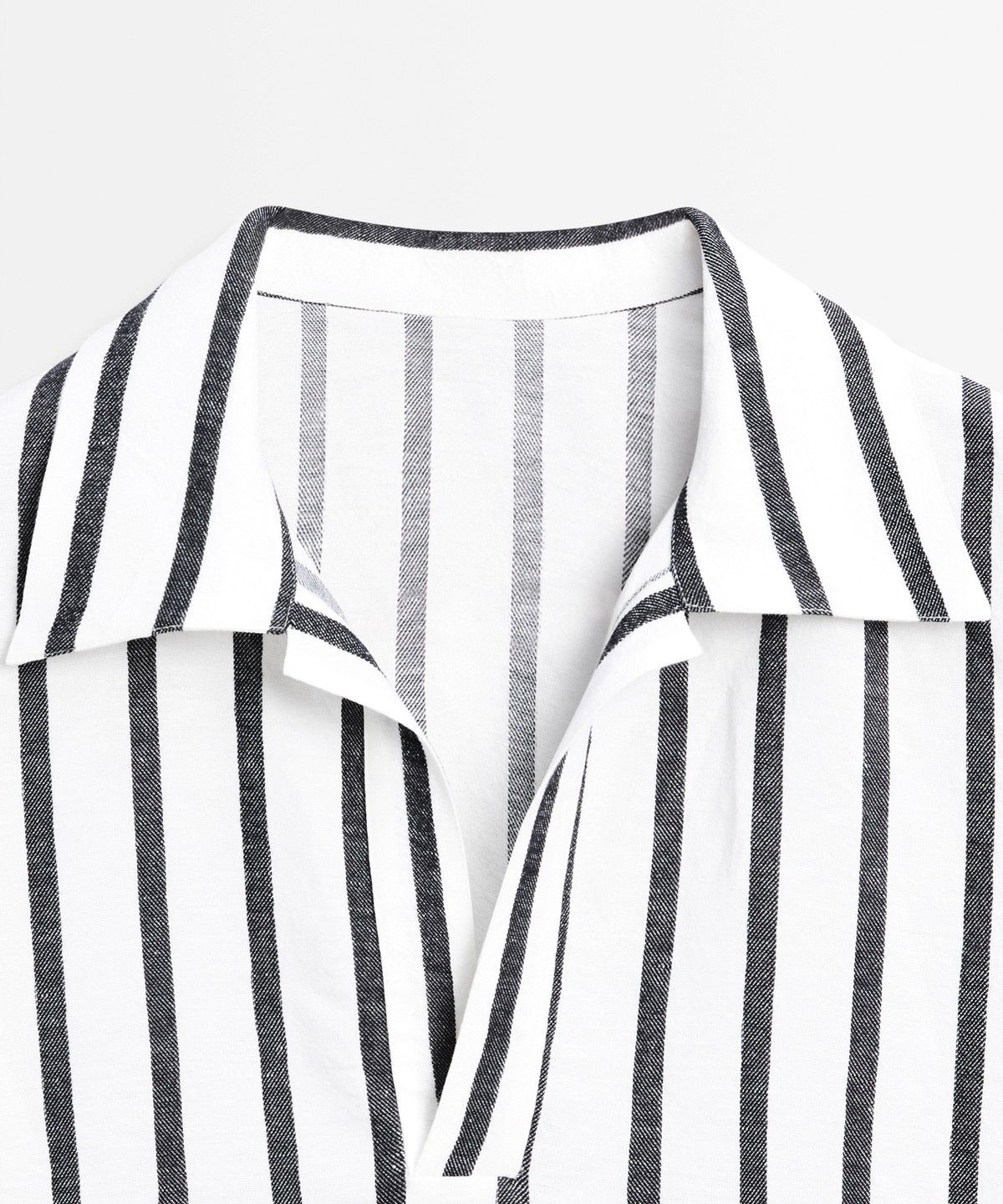 마시모두띠(MASSIMO DUTTI) 오버사이즈 스트라이프 리넨 블렌드 셔츠