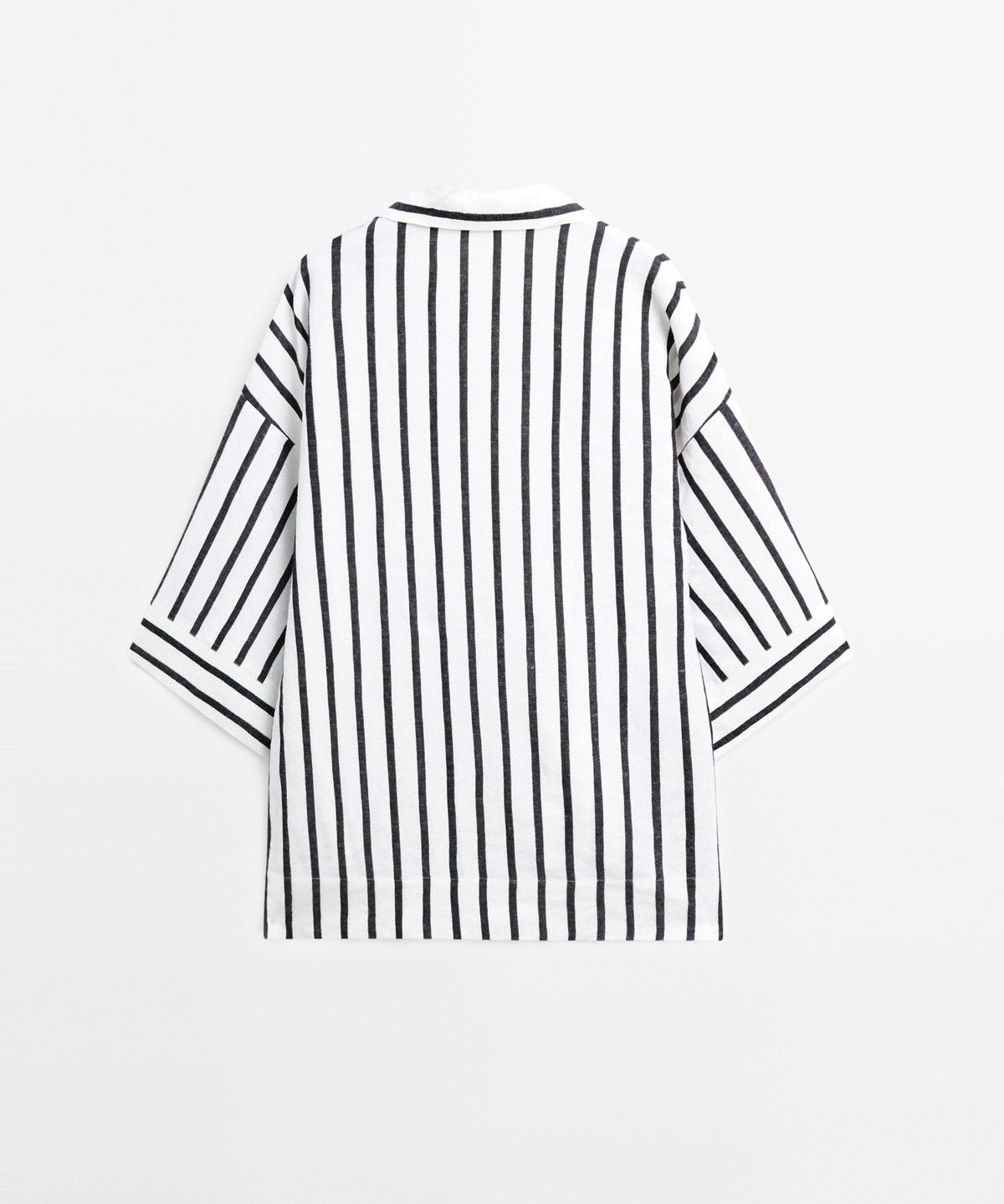 마시모두띠(MASSIMO DUTTI) 오버사이즈 스트라이프 리넨 블렌드 셔츠
