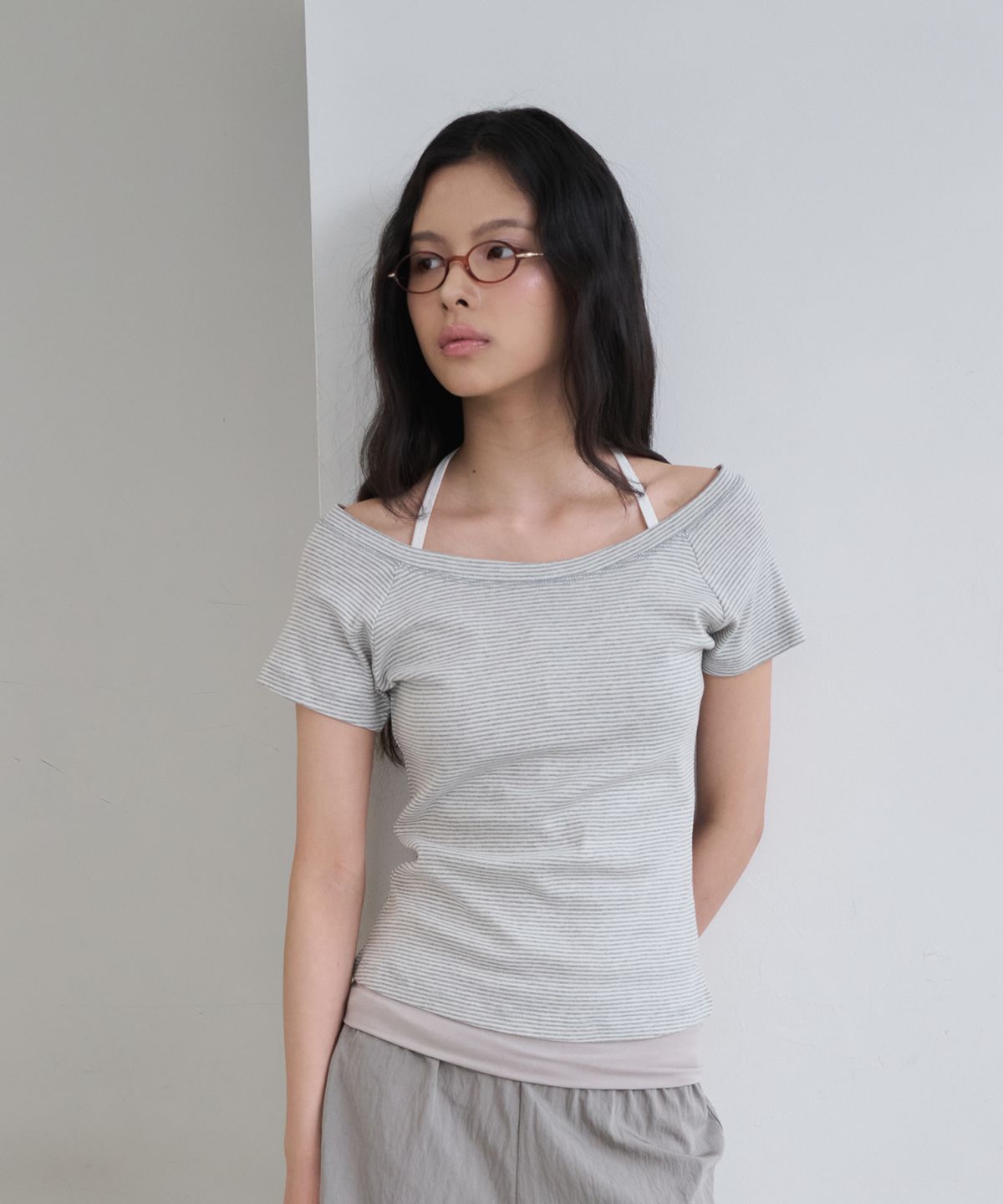 디어스토커(DEARSTALKER) D. BASIC STRIPE OFF-SHOULDER T - 3 COLOR