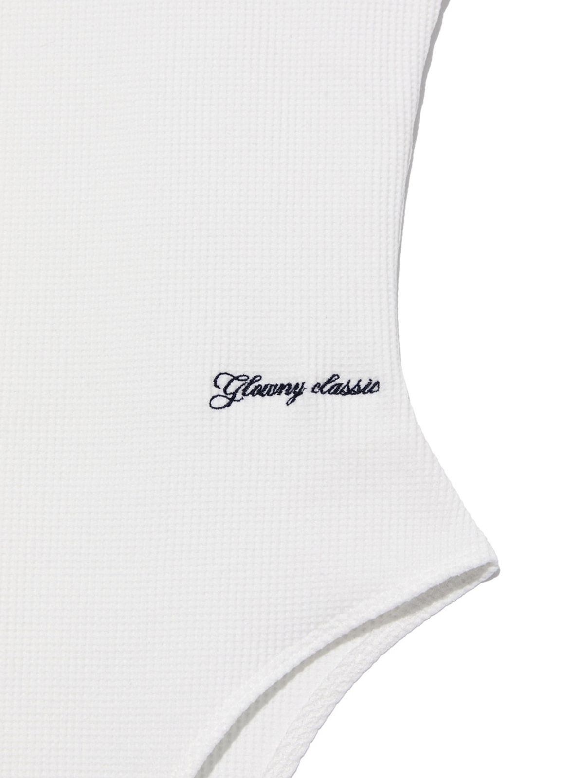 글로니(GLOWNY) G SCOOP NECK WAFFLE BODYSUIT (WHITE)
