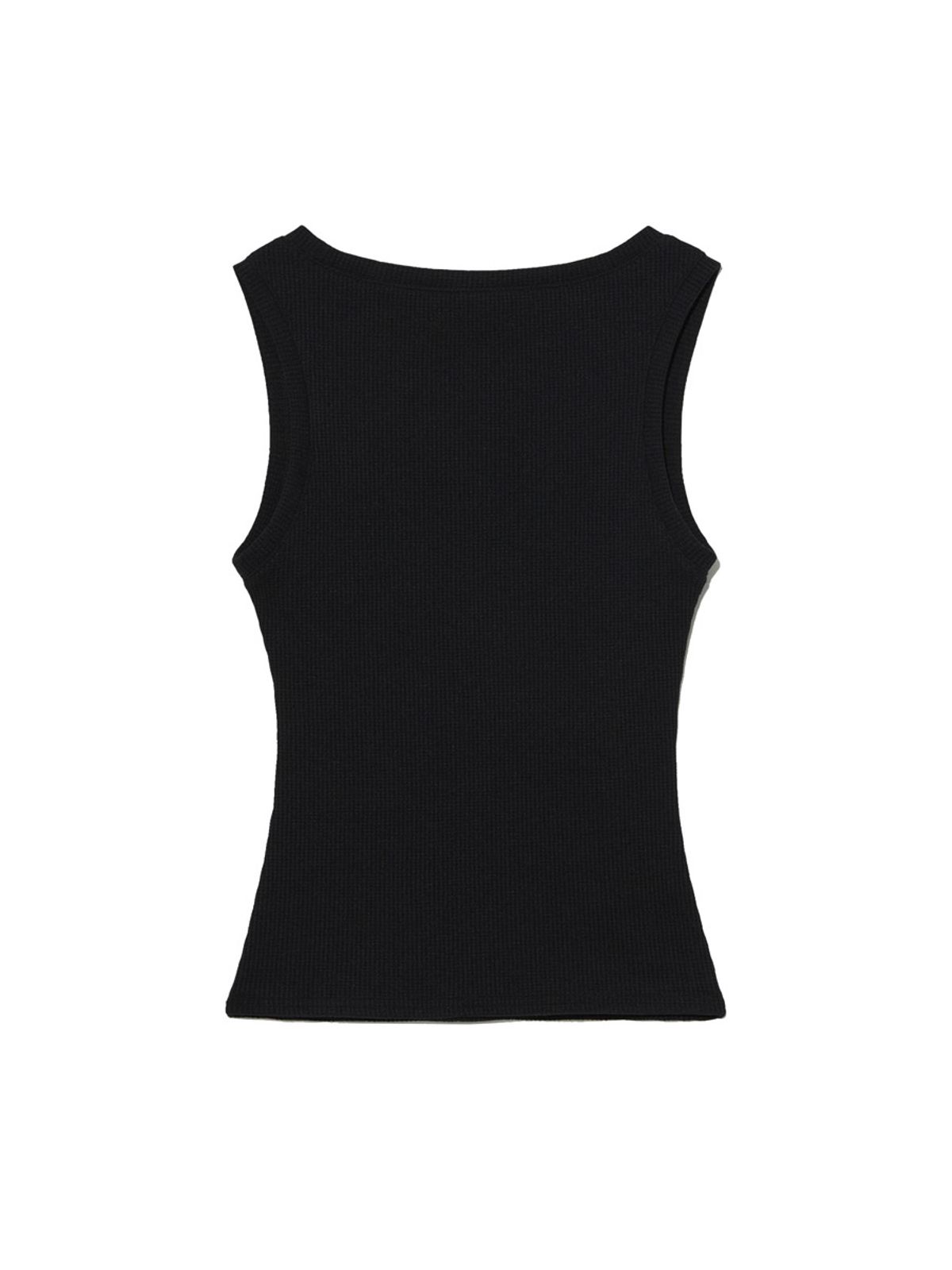 글로니(GLOWNY) ROCKY WAFFLE SLEEVELESS TOP 2.0 (BLACK)