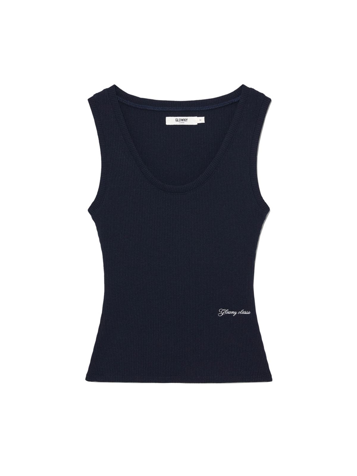 글로니(GLOWNY) ROCKY WAFFLE SLEEVELESS TOP 2.0 (NAVY)