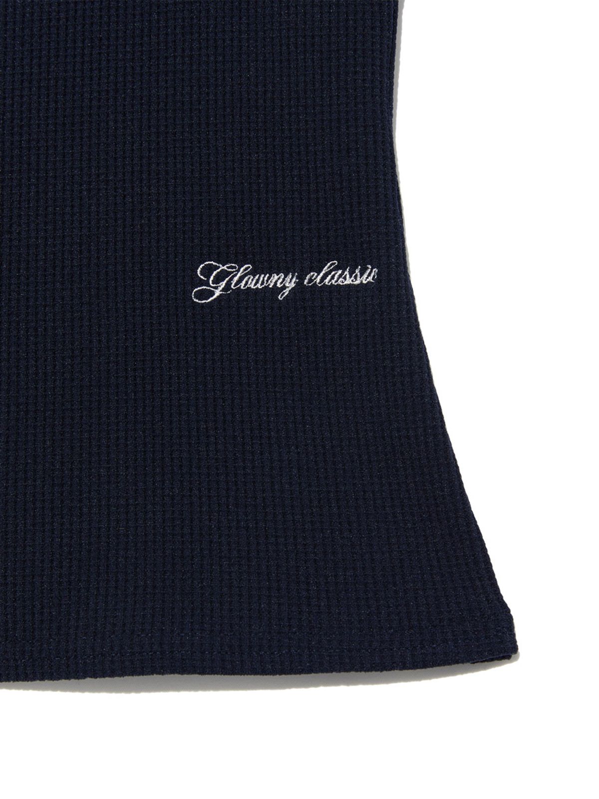 글로니(GLOWNY) ROCKY WAFFLE SLEEVELESS TOP 2.0 (NAVY)