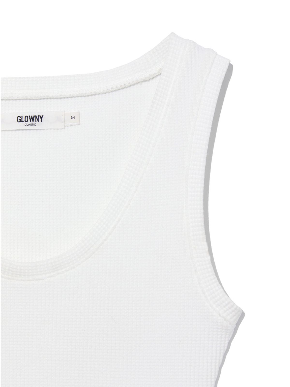 글로니(GLOWNY) ROCKY WAFFLE SLEEVELESS TOP 2.0 (WHITE)