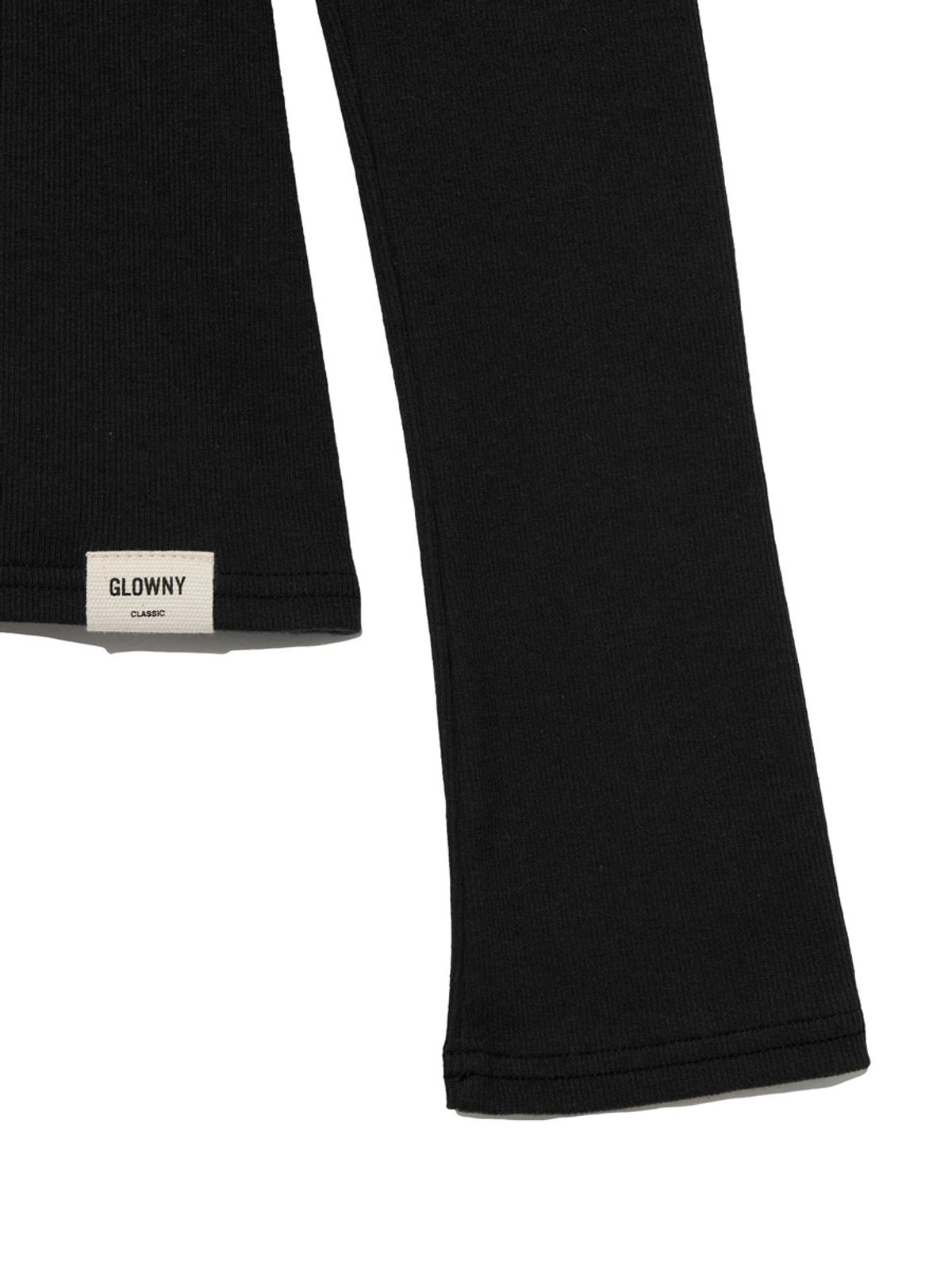 글로니(GLOWNY) G CLASSIC V-NECK RIB LONG SLEEVE (BLACK)