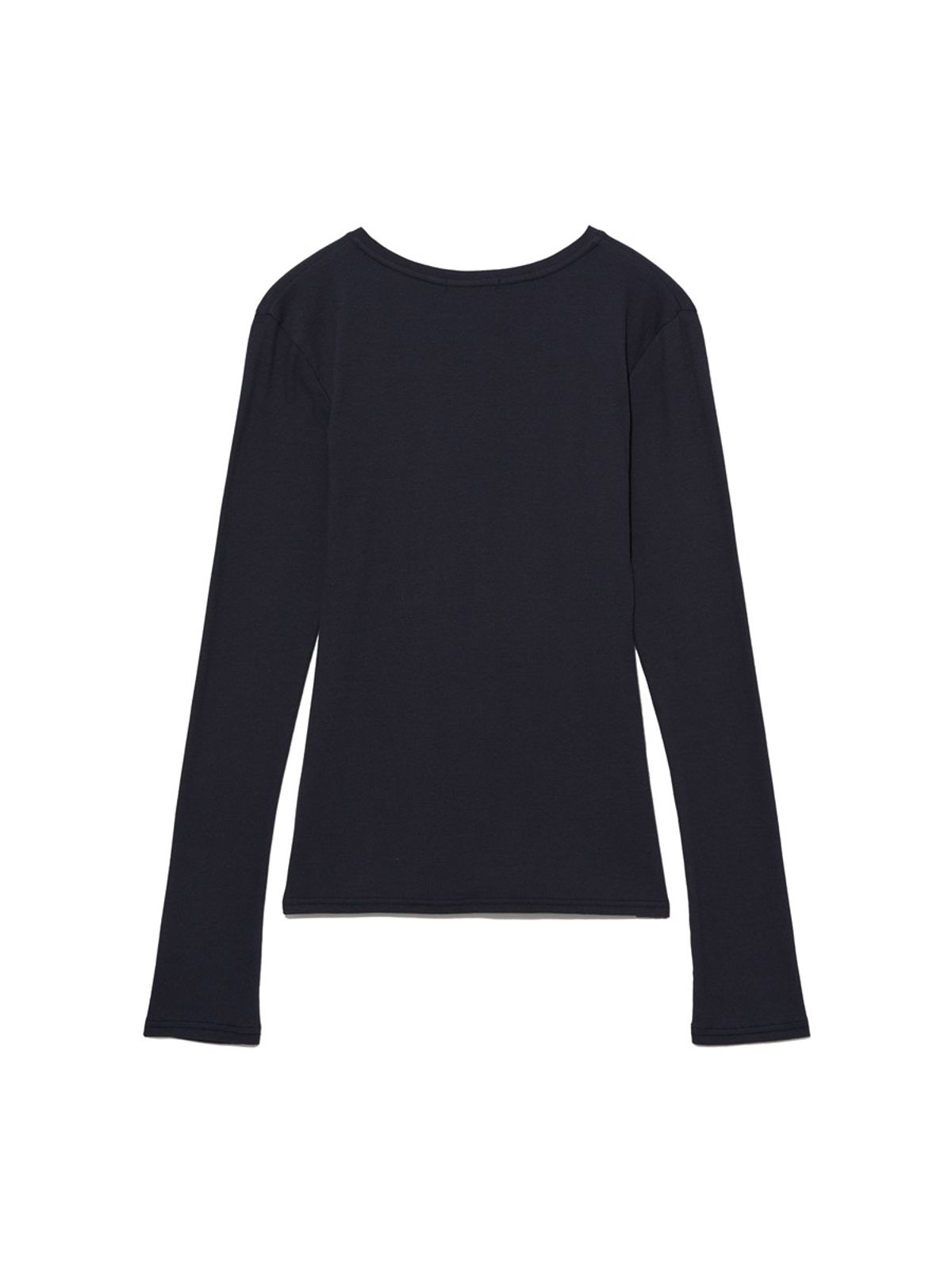 글로니(GLOWNY) G CLASSIC V-NECK RIB LONG SLEEVE (NAVY)
