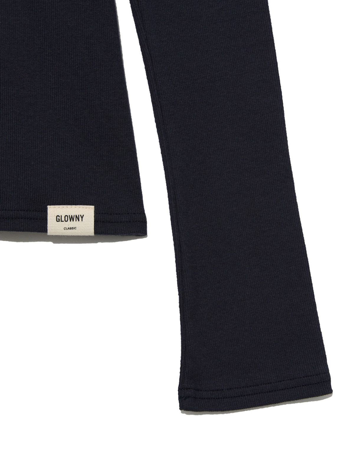 글로니(GLOWNY) G CLASSIC V-NECK RIB LONG SLEEVE (NAVY)