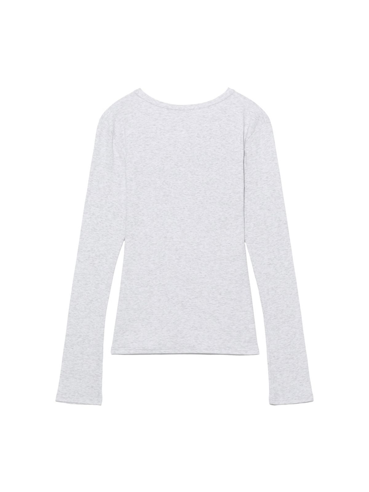 글로니(GLOWNY) G CLASSIC V-NECK RIB LONG SLEEVE (MELANGE GRAY)