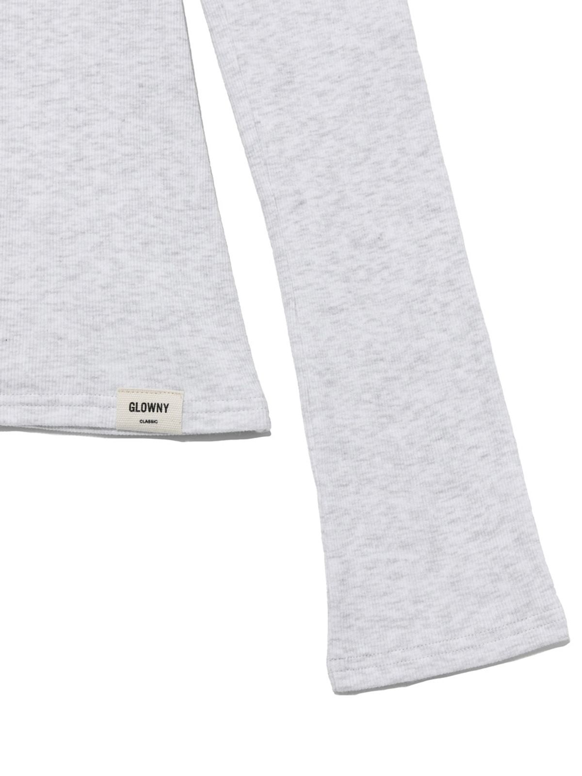 글로니(GLOWNY) G CLASSIC V-NECK RIB LONG SLEEVE (MELANGE GRAY)