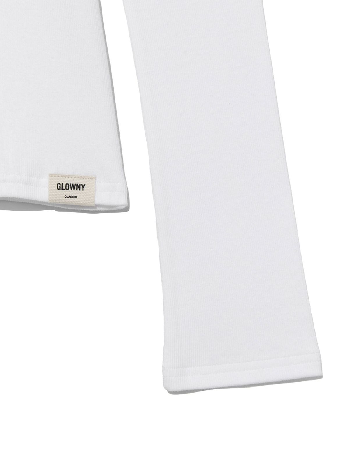 글로니(GLOWNY) G CLASSIC V-NECK RIB LONG SLEEVE (WHITE)