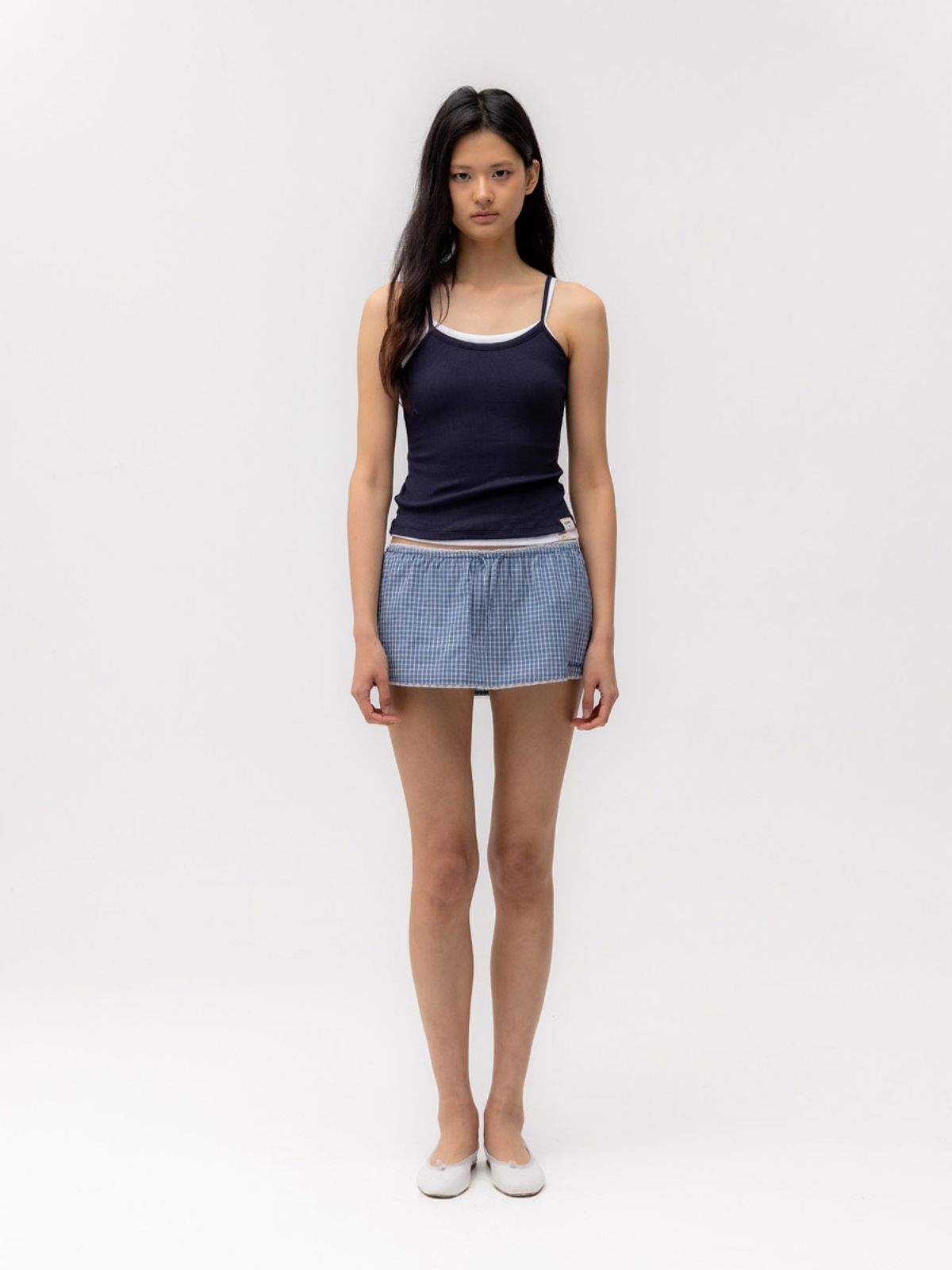글로니(GLOWNY) G FINE RIB CAMISOLE (NAVY)
