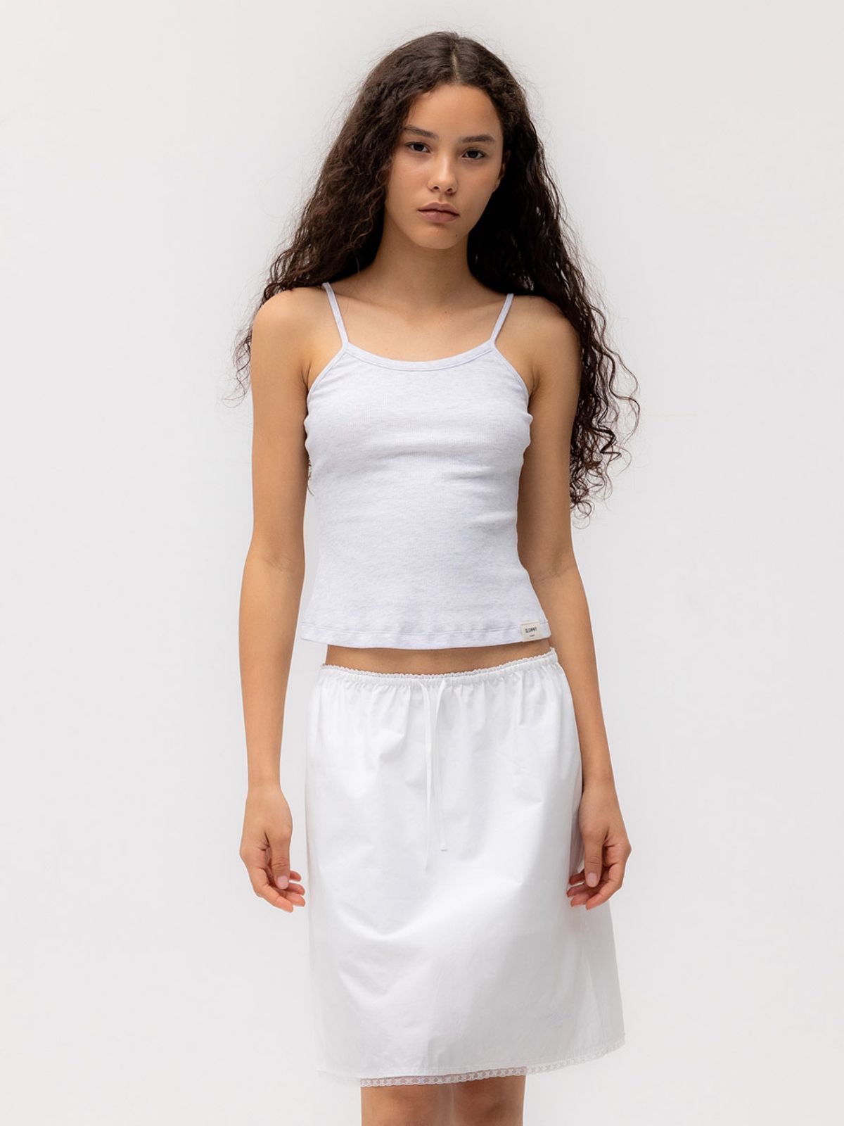 글로니(GLOWNY) G FINE RIB CAMISOLE (MELANGE GRAY)