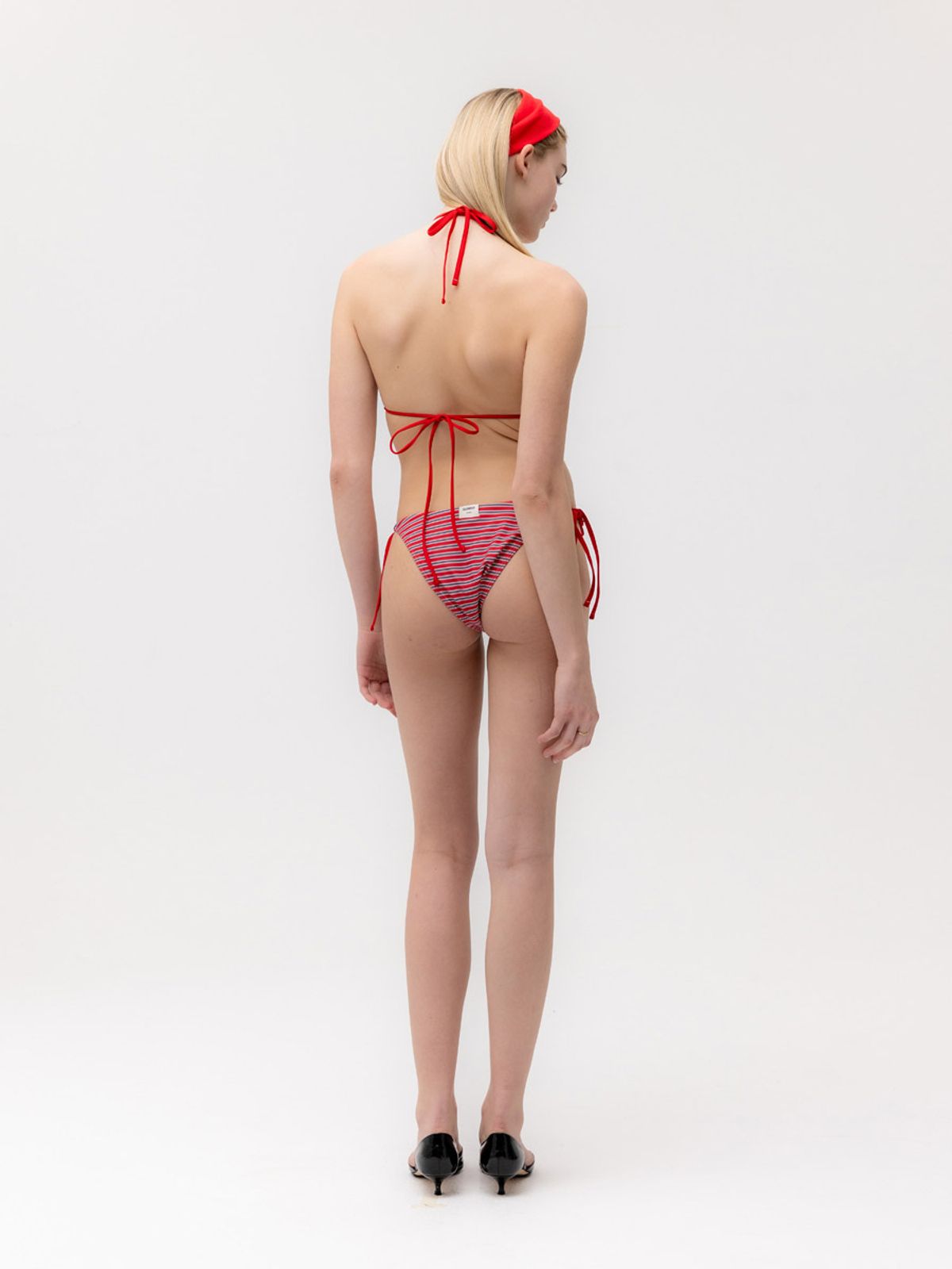 글로니(GLOWNY) G ENCORE STRIPE BIKINI BOTTOM (RED STRIPE)
