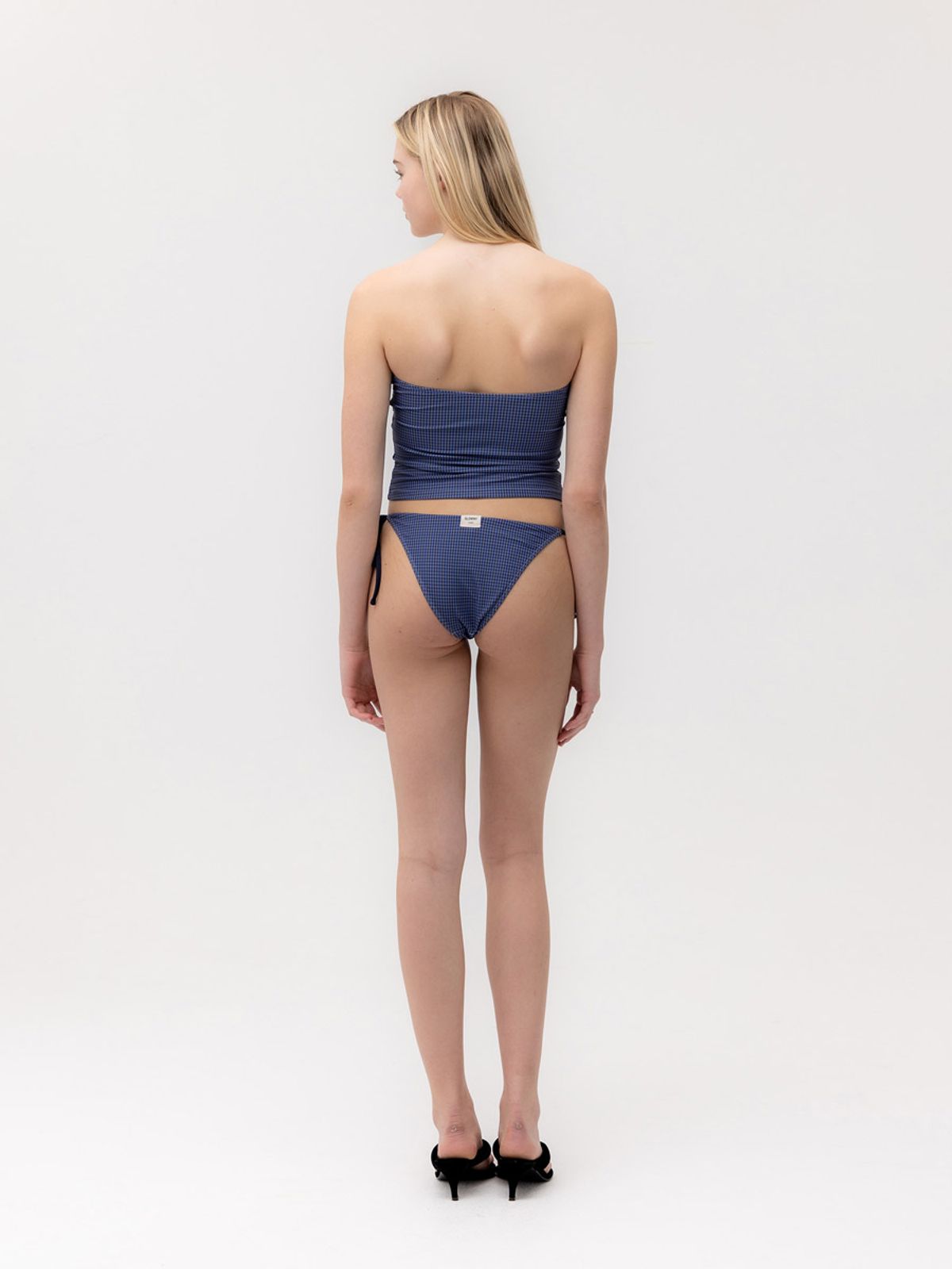 글로니(GLOWNY) G GINGHAM BIKINI BOTTOM (BLUE)