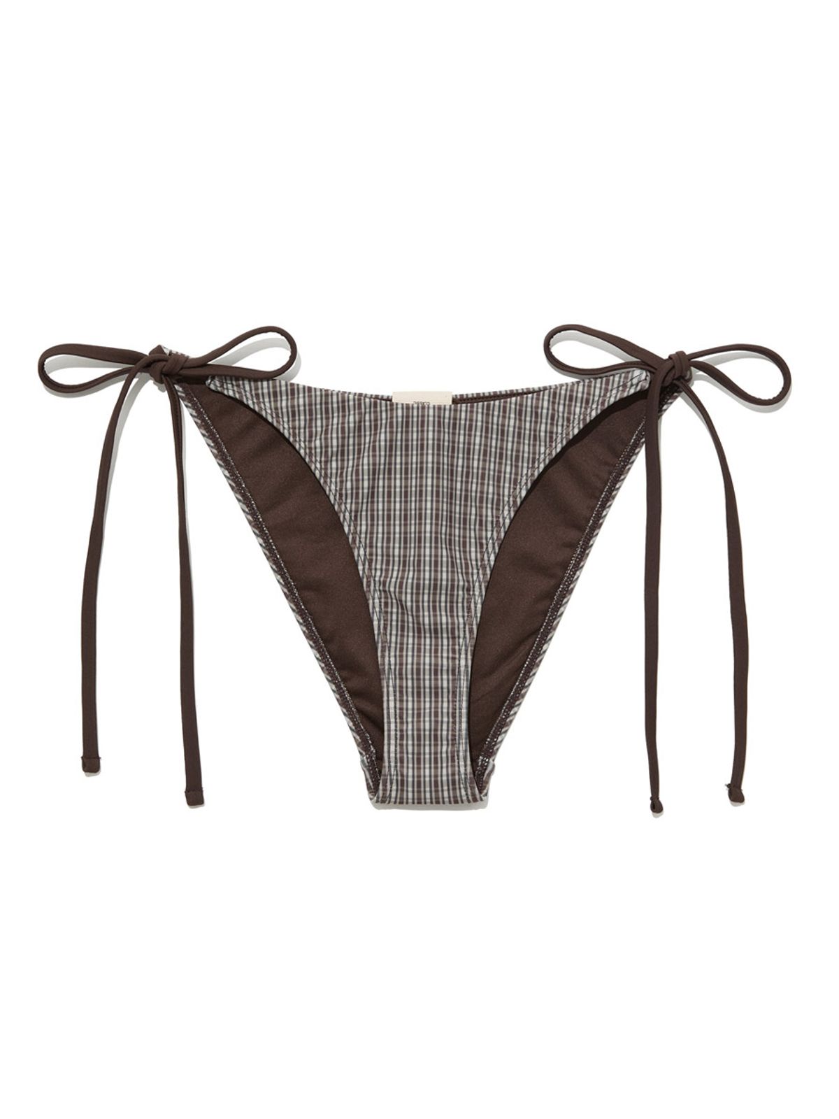 글로니(GLOWNY) G GINGHAM BIKINI BOTTOM (BROWN)
