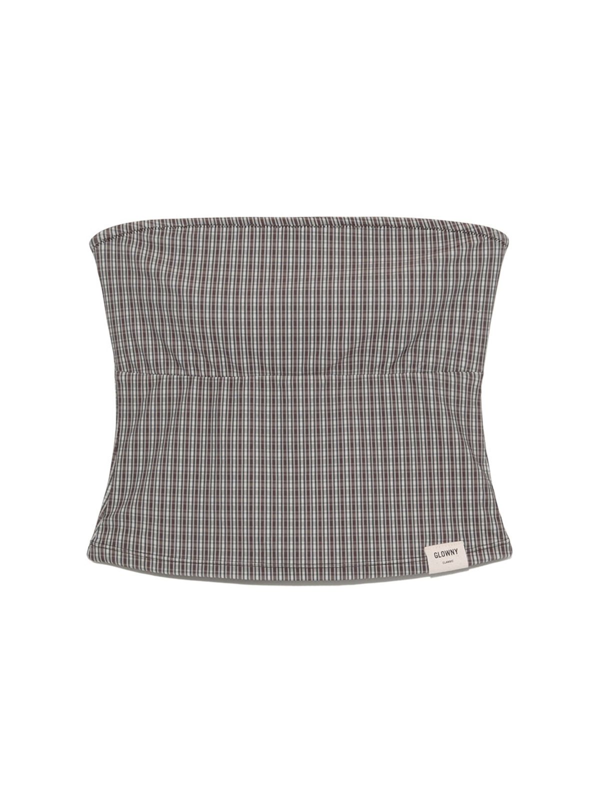글로니(GLOWNY) G GINGHAM BANDEAU (BROWN)