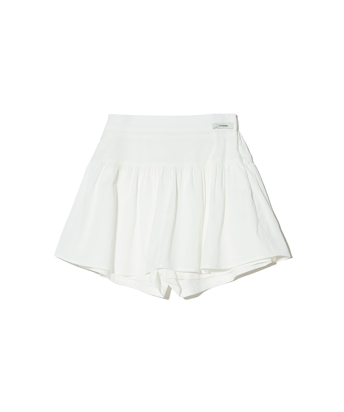 그라스플랜(GRASPLAN) Shirring Mini Skirt Shorts_Ivory