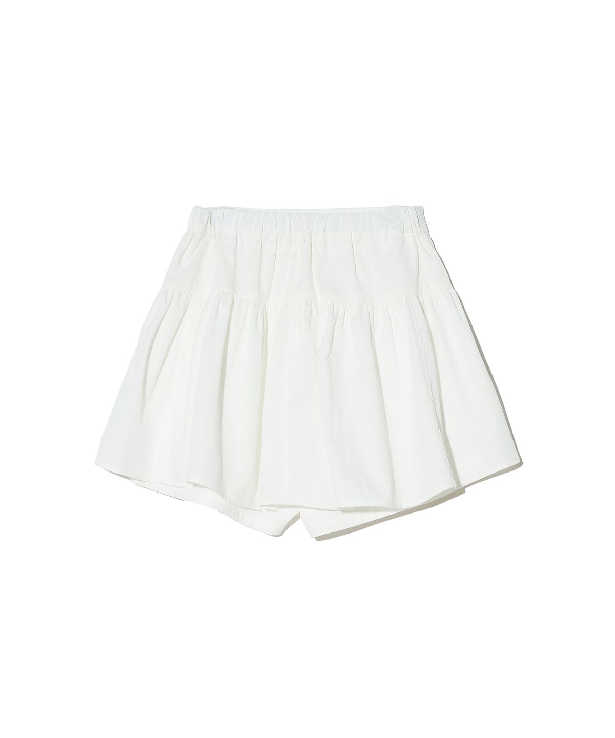 그라스플랜(GRASPLAN) Shirring Mini Skirt Shorts_Ivory