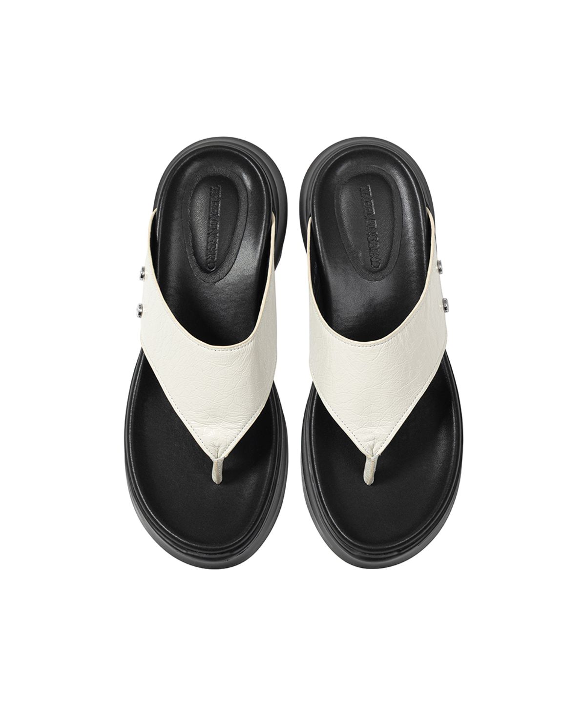 트리밍버드(TREEMINGBIRD) Flatform Minimal Flip Flops [ White ]