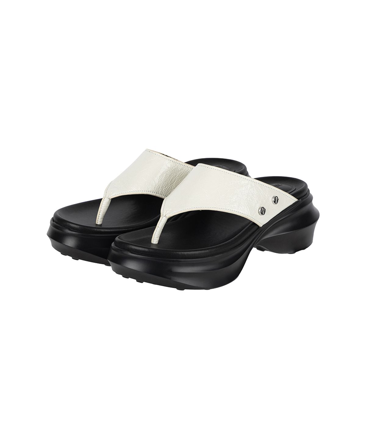 트리밍버드(TREEMINGBIRD) Flatform Minimal Flip Flops [ White ]