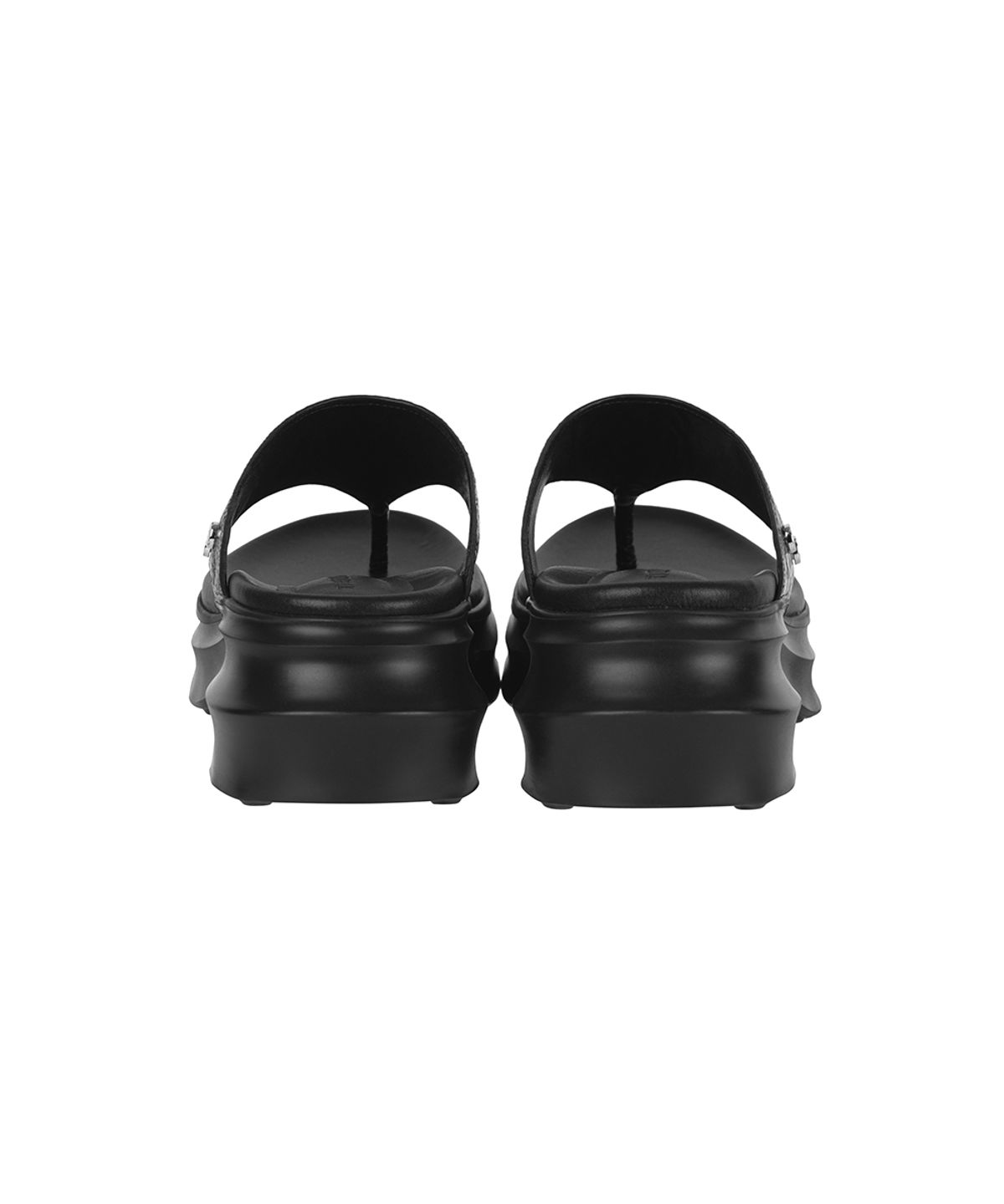 트리밍버드(TREEMINGBIRD) Flatform Minimal Flip Flops [ Black ]