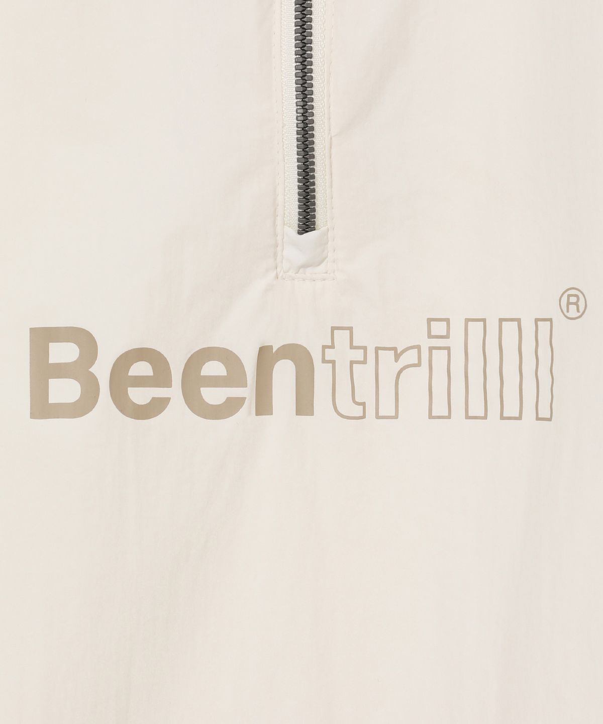 빈트릴(BEENTRILL) 우먼스 에센셜 베이직 우븐 하프집업 숏슬리브(크림)