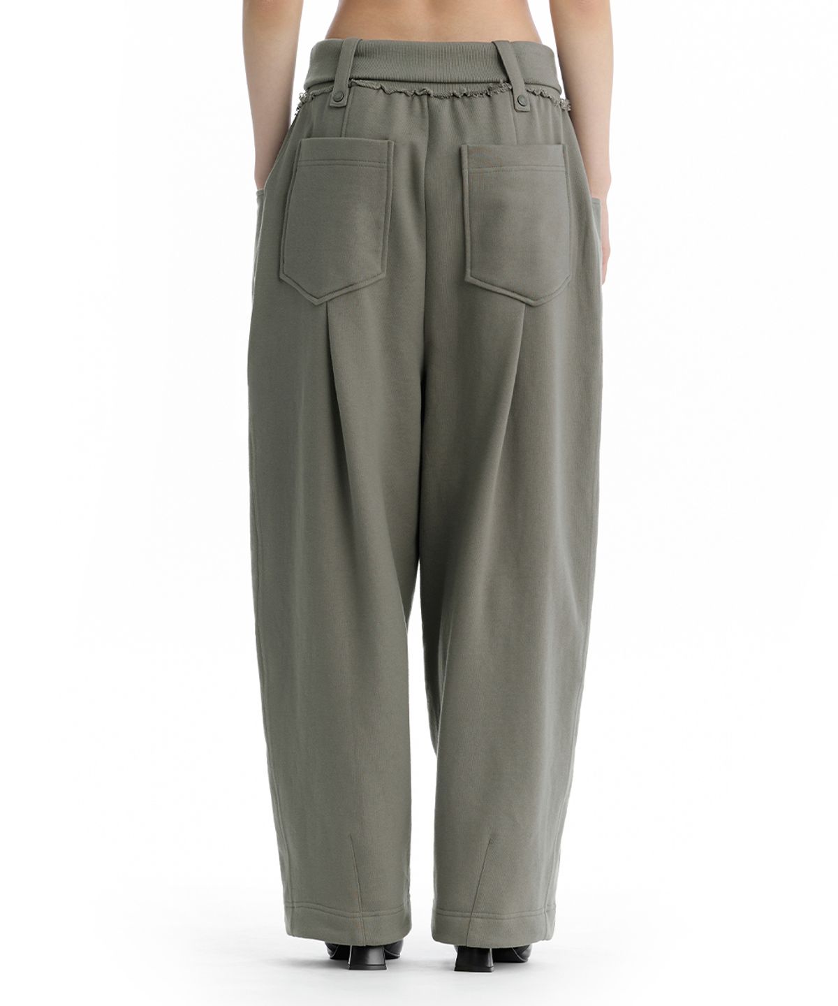 트리밍버드(TREEMINGBIRD) Double Waist Sweat Pants [ Khaki ]