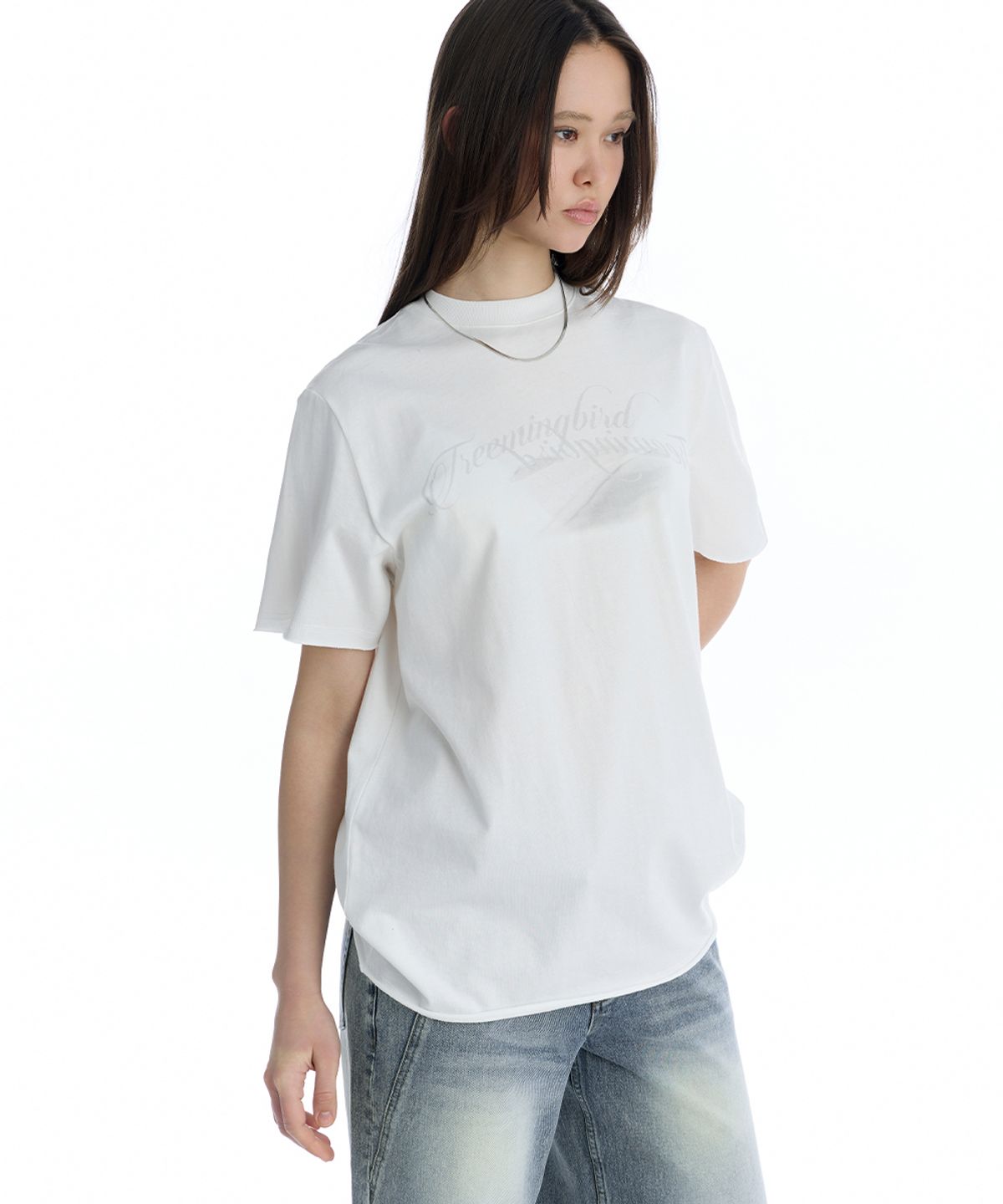 트리밍버드(TREEMINGBIRD) Desert Graphic T-Shirt [ White ]