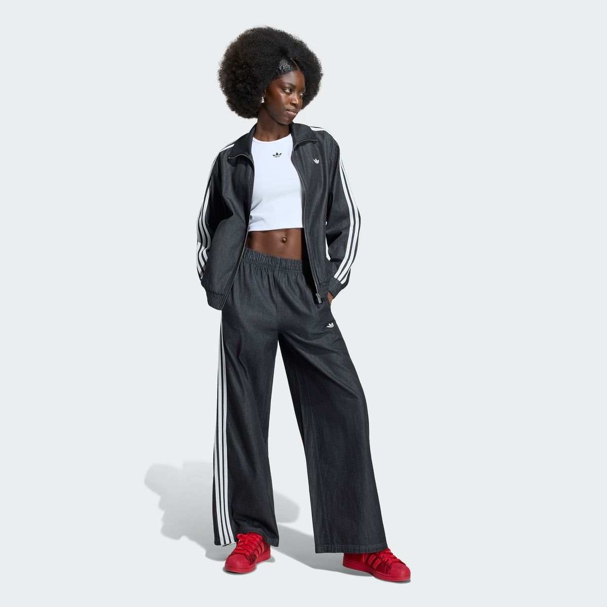 아디다스(ADIDAS) 서머 글로우 데님 와이드 레그 팬츠 - 미디엄데님 / KY8112