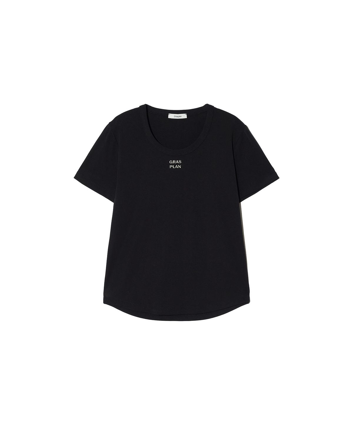 그라스플랜(GRASPLAN) Logo U-neck Half Sleeve T-shirt_Black