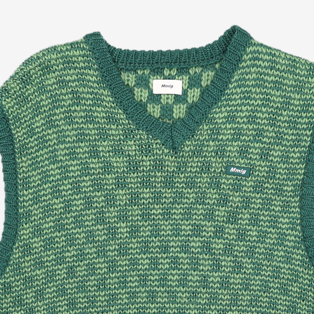 엠엠엘지(MMLG) [Mmlg] MIXTURE KNIT VEST (YELLOW) FREE