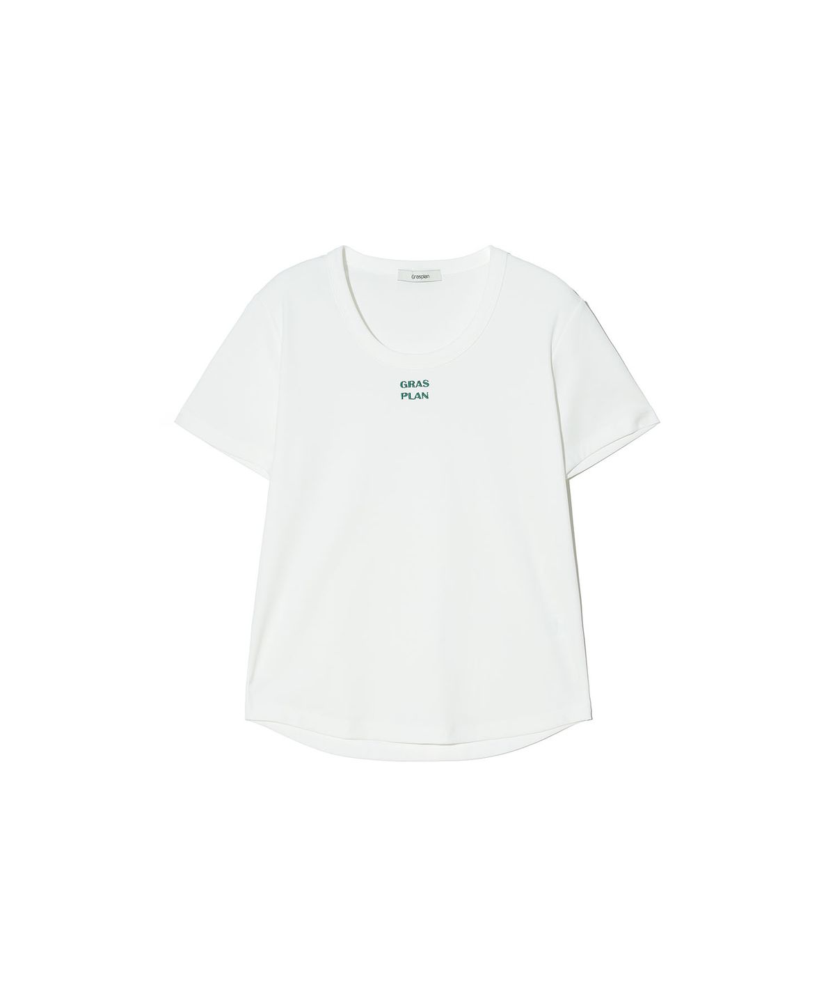그라스플랜(GRASPLAN) Logo U-neck Half Sleeve T-shirt_Ivory