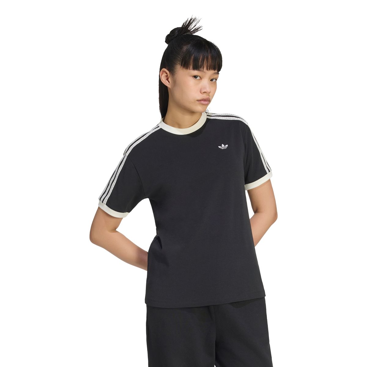 아디다스(ADIDAS) 서머 글로우 어드밴스드 3-스트라이프 티 - 블랙 / KY8127