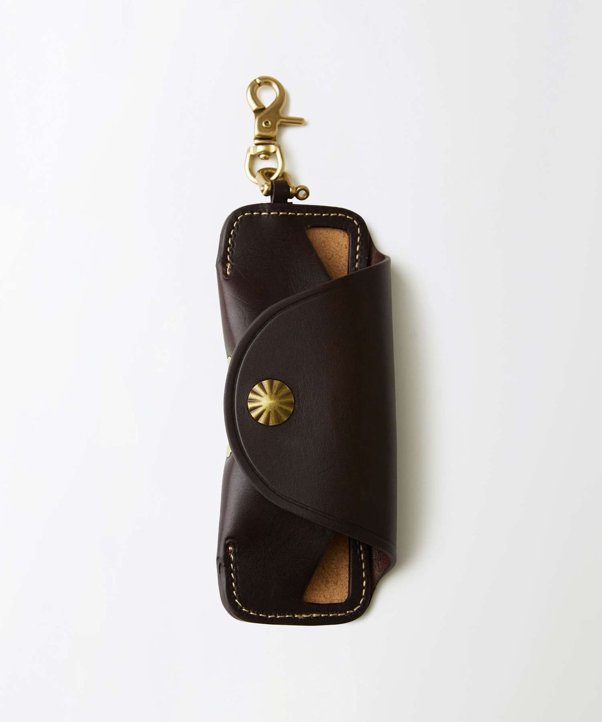 아웃스탠딩(OUTSTANDING) LEATHER GLASSES KEYRING CASE_BROWN