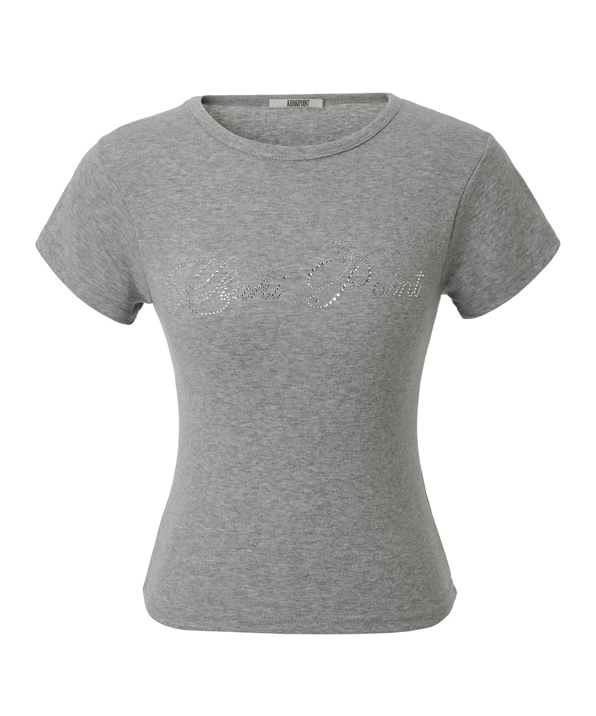 카키포인트(KHAKIPOINT) Crystal Cursive Top (gray)