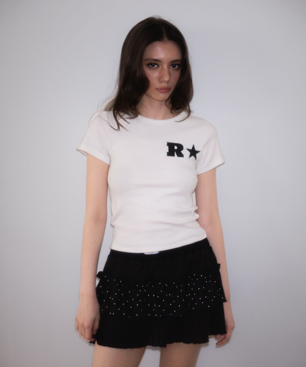 로제프란츠(ROSEFRANTZ) Cancan Frill Mini Skirt [Black]