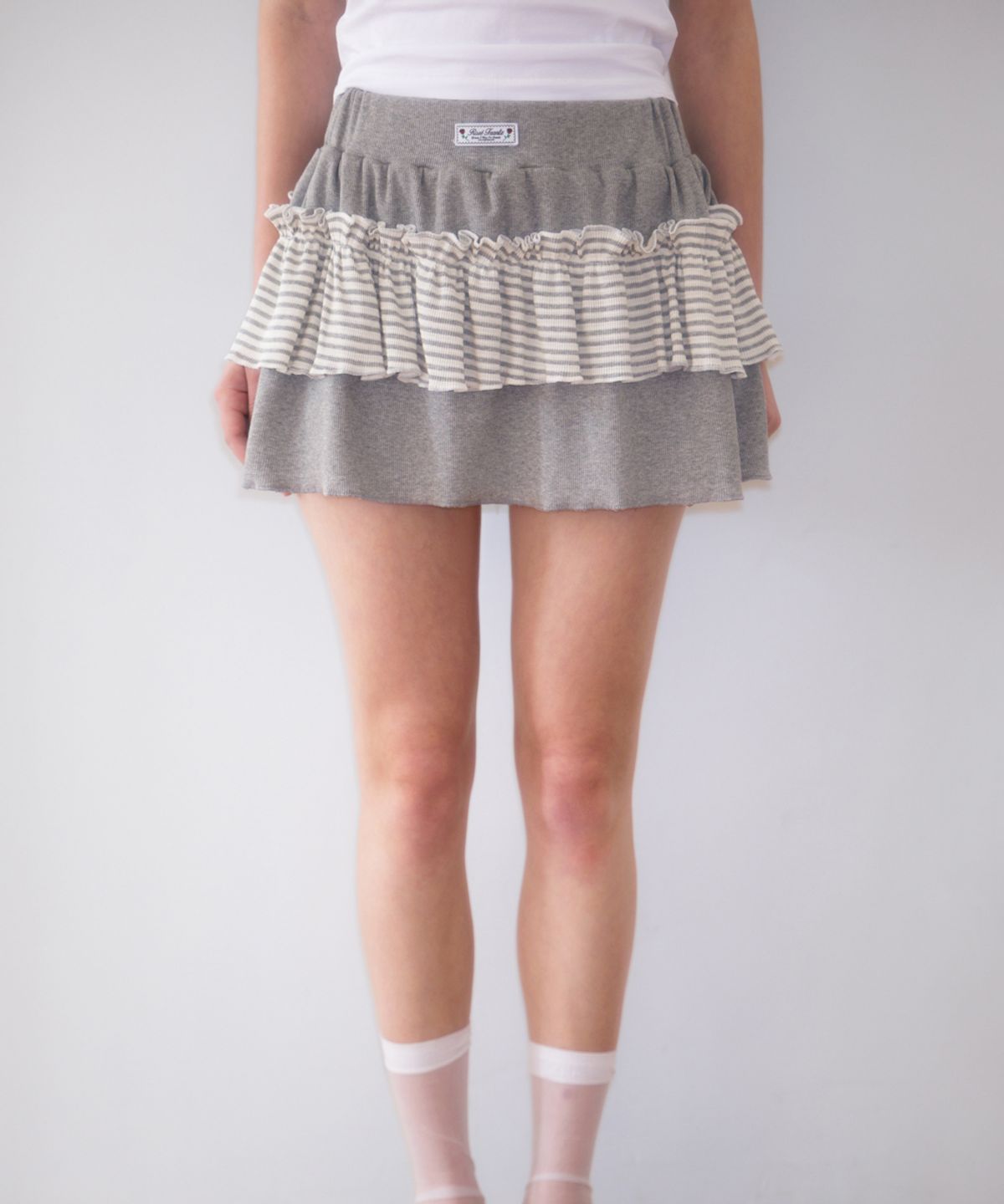 로제프란츠(ROSEFRANTZ) Cancan Frill Mini Skirt [Gray]