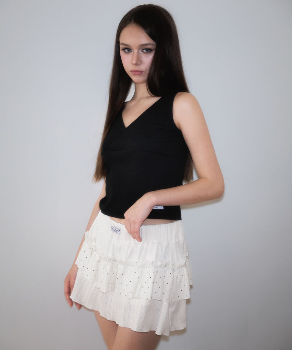 로제프란츠(ROSEFRANTZ) Cancan Frill Mini Skirt [White]