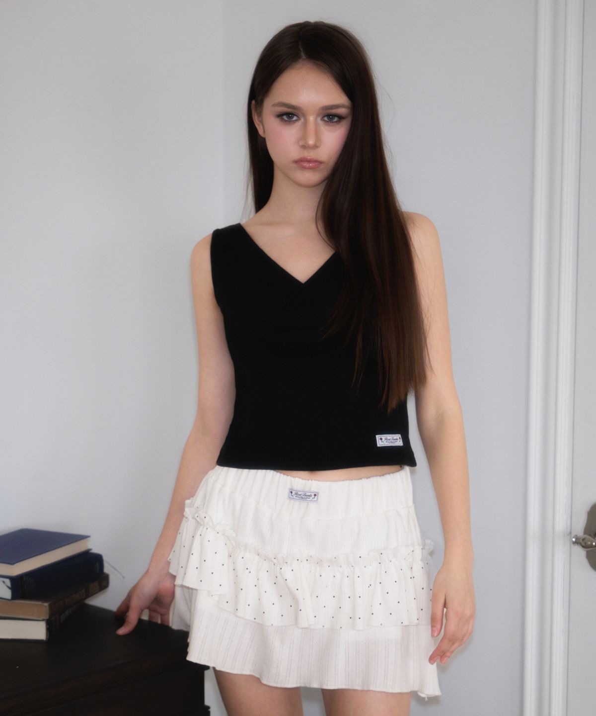 로제프란츠(ROSEFRANTZ) Cancan Frill Mini Skirt [White]