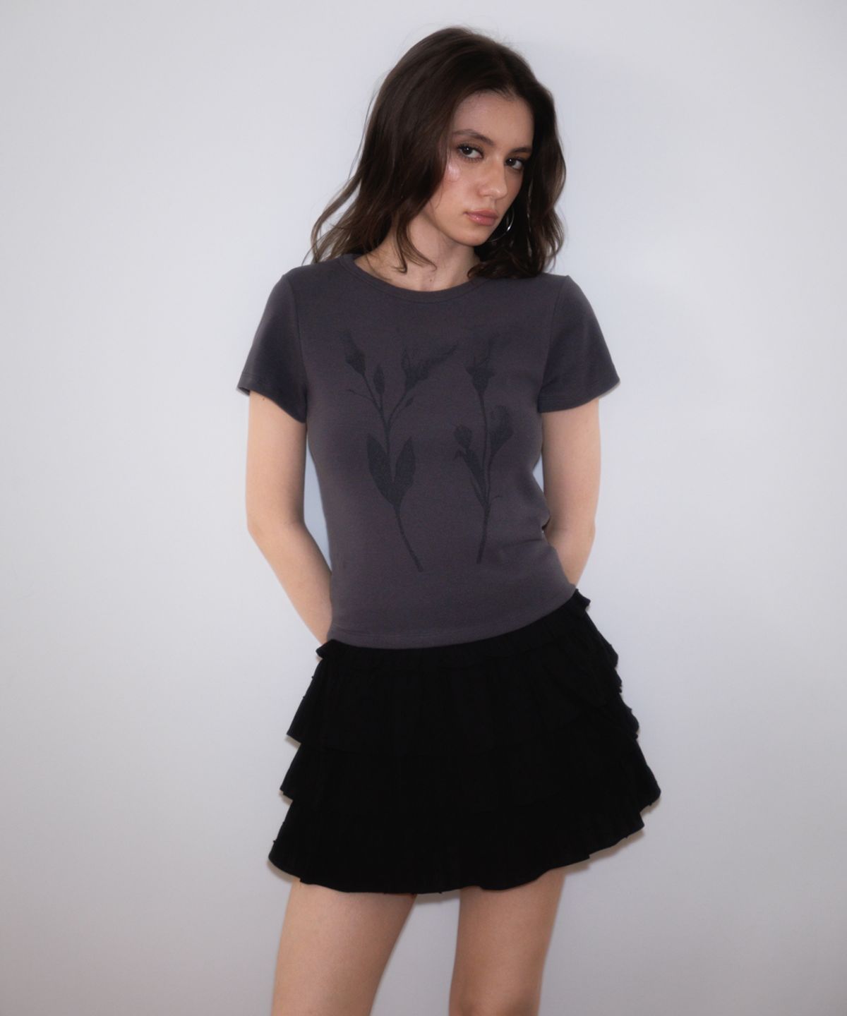 로제프란츠(ROSEFRANTZ) Lovely Flare Cancan Mini Skirt [Black]