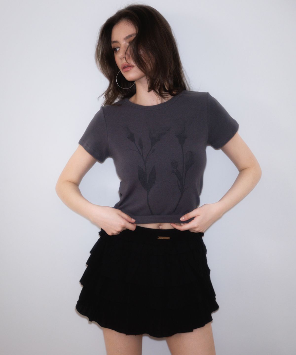 로제프란츠(ROSEFRANTZ) Lovely Flare Cancan Mini Skirt [Black]