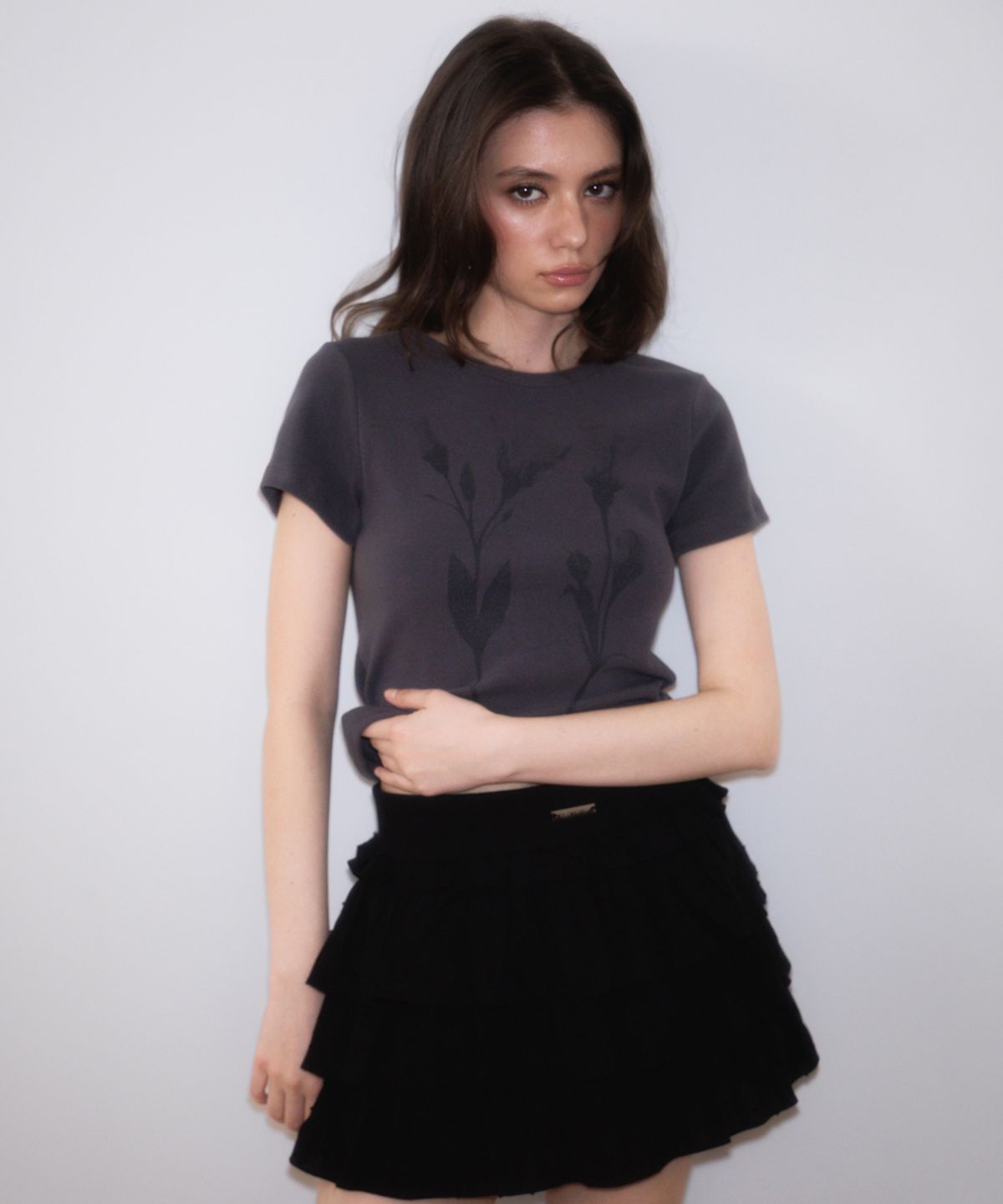 로제프란츠(ROSEFRANTZ) Lovely Flare Cancan Mini Skirt [Black]