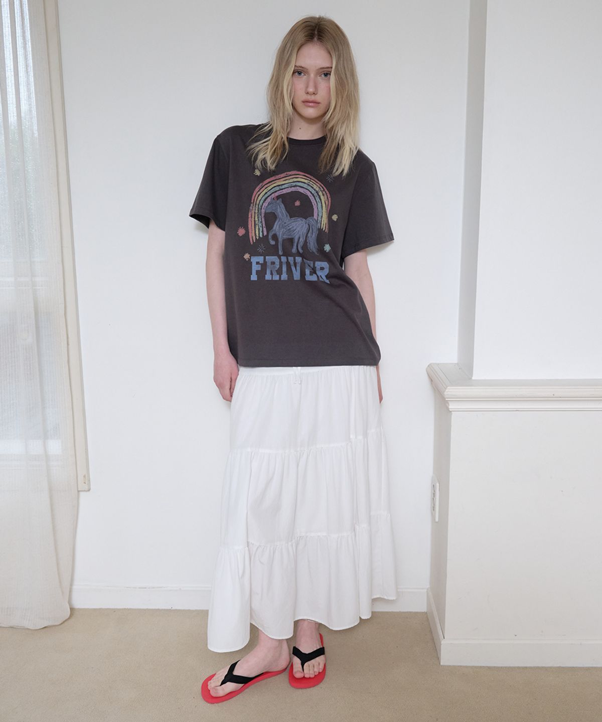 프리버07(FRIVER07) Shirring flare long skirt [FRSP08SK01]_Ivory