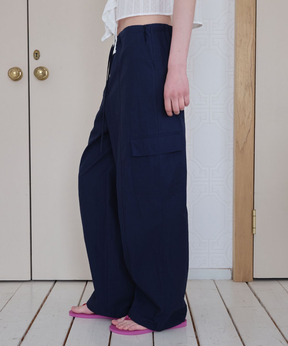 프리버07(FRIVER07) Parachute pocket string pants [FRSP08PT03]_Navy