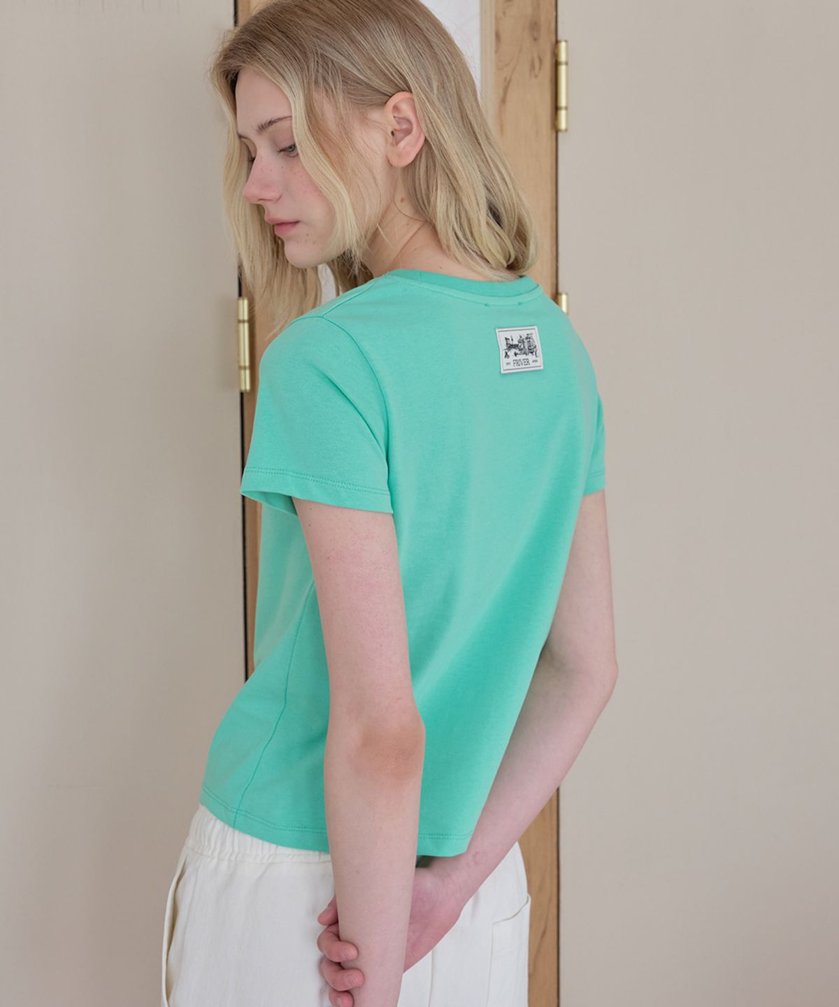 프리버07(FRIVER07) Label basic half t-shirt [FRSP08TS23]_Mint