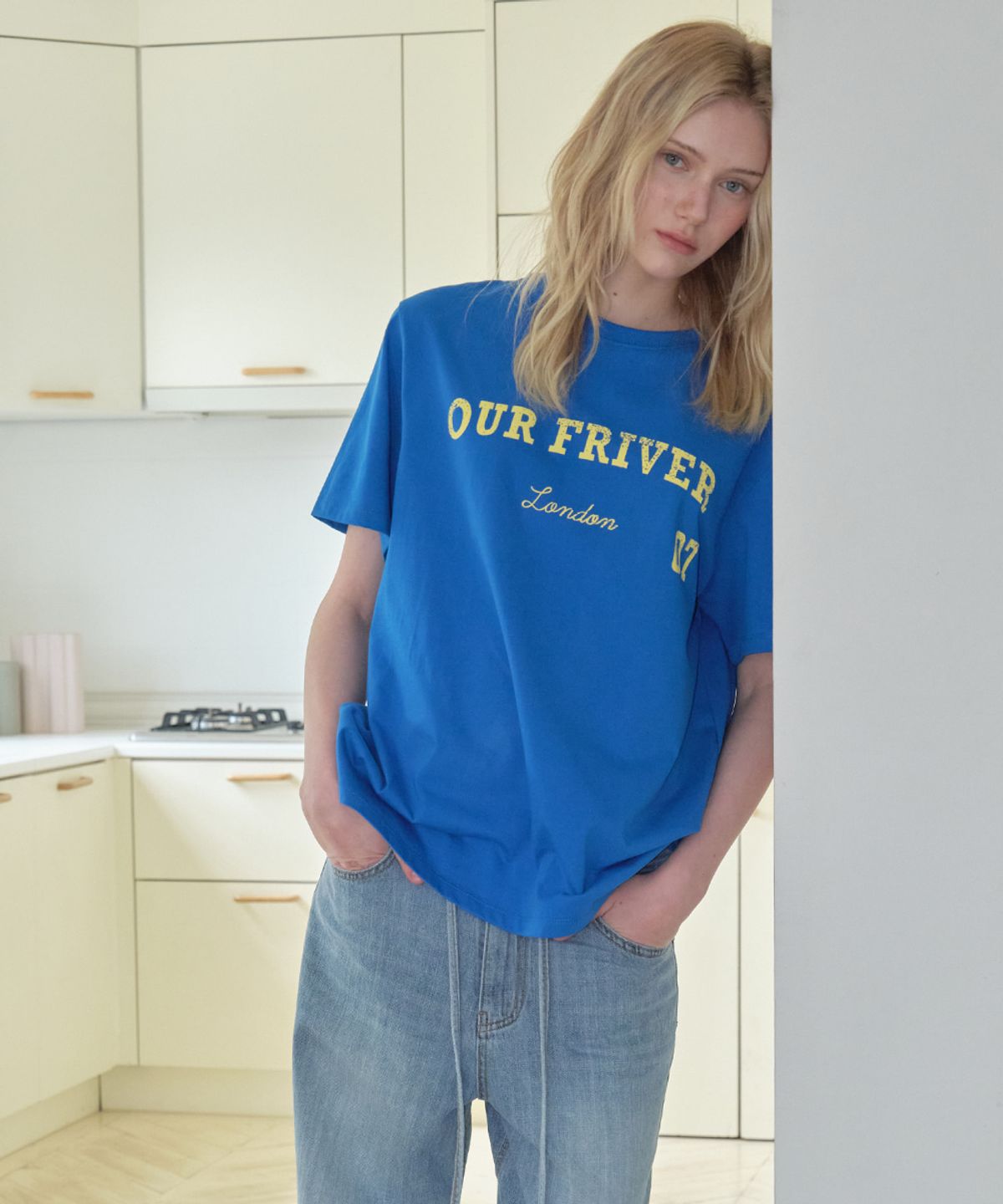 프리버07(FRIVER07) Our friver overfit logo t-shirt [FRSP08TS04]_Blue