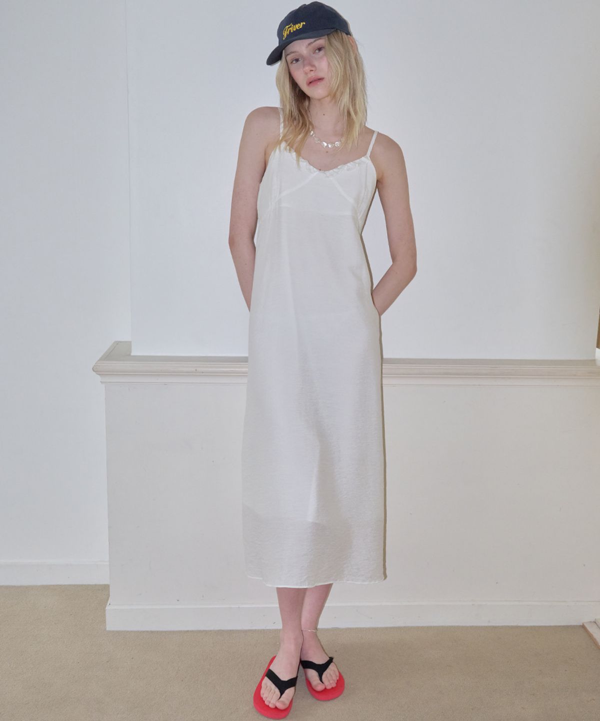 프리버07(FRIVER07) Ruffle sleeveless dress [FRSP08OP01]_Ivory
